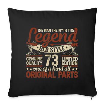 73 ans, légendes Millésime 1951 Anniversaire - Housse de coussin décorative 45 x 45 cm - noir - Devant