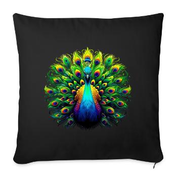 Paon - Housse de coussin décorative 45 x 45 cm - noir - Devant