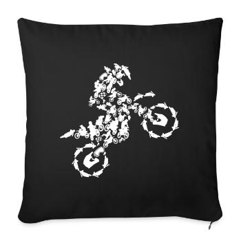 Motocross Silhouette - Sofa pillowcase 17,3'' x 17,3'' (45 x 45 cm) - black - Front