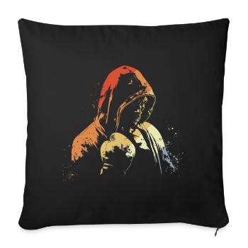 Kickboxing rétro - Housse de coussin décorative 45 x 45 cm - noir - Devant