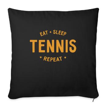 Manger dormir Tennis Répéter - Housse de coussin décorative 45 x 45 cm - noir - Devant