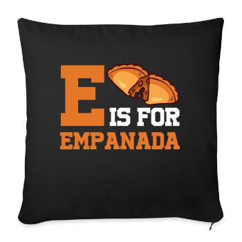 E comme Empanada Cuisine hispanique Latino-américain - Housse de coussin décorative 45 x 45 cm - noir - Devant