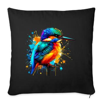 Martin-pêcheur - Housse de coussin décorative 45 x 45 cm - noir - Devant