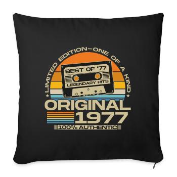Original 1977 Vintage Cadeau d’anniversaire Rétro - Housse de coussin décorative 45 x 45 cm - noir - Devant