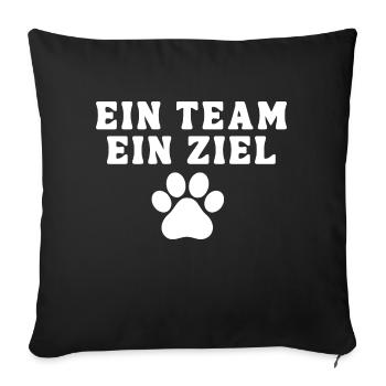 One Team, One Goal, Dog Sports, Dog Lover, Dog - Sofa pillowcase 17,3'' x 17,3'' (45 x 45 cm) - black - Front