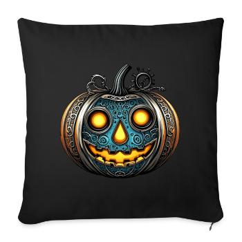 Citrouille steampunk - Housse de coussin décorative 45 x 45 cm - noir - Devant