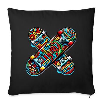 Skateboard - Sofa pillowcase 17,3'' x 17,3'' (45 x 45 cm) - black - Front