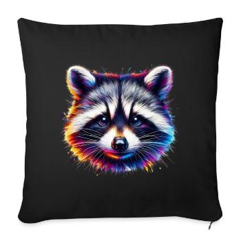 Raccoon - Sofa pillowcase 17,3'' x 17,3'' (45 x 45 cm) - black - Front