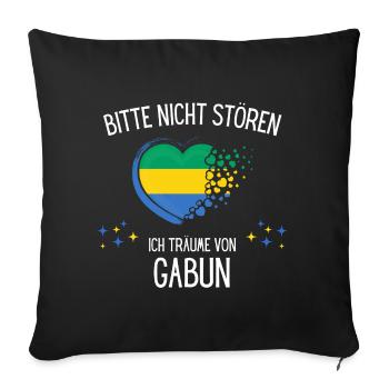 Bitte Nicht Stören Ich Träume Von Gabun - Sofakissenbezug 45 x 45 cm - Schwarz - Vorne