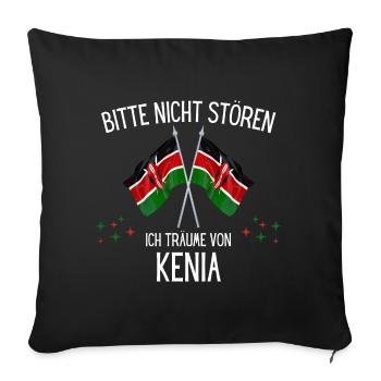 Bitte nicht stören ich träume von Kenia - Sofakissenbezug 45 x 45 cm - Schwarz - Vorne