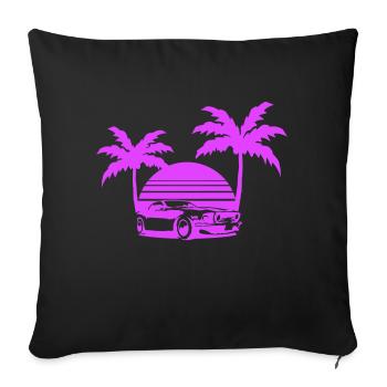 Miami USA Cool Vintage Car Sun America Florida - Sofa pillowcase 17,3'' x 17,3'' (45 x 45 cm) - black - Front