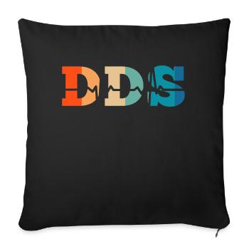 Retro Heartbeat Doctor of Dental Surgery - Sofa pillowcase 17,3'' x 17,3'' (45 x 45 cm) - black - Front