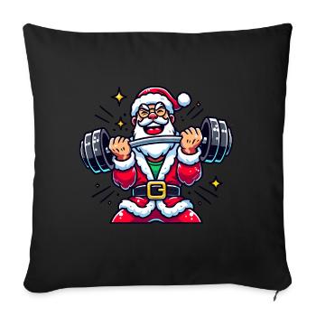 Lifting Santa - Sofa pillowcase 17,3'' x 17,3'' (45 x 45 cm) - black - Front