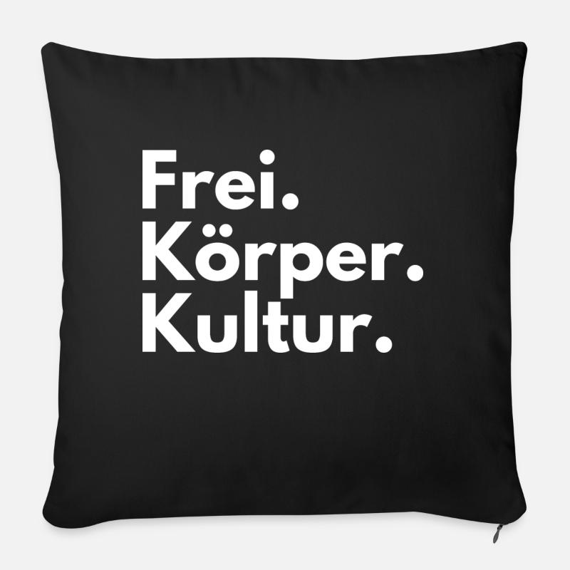 FKK Freikörperkultur Nudismus Naturismus Spruch - Sofakissenbezug 45 x 45 cm - Schwarz