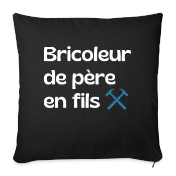 Handyman from father to son - dad gift - Sofa pillowcase 17,3'' x 17,3'' (45 x 45 cm) - black - Front