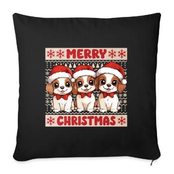 Dog Ugly Christmas Christmas Xmas Cute Cute - Sofa pillowcase 17,3'' x 17,3'' (45 x 45 cm) - black - Front
