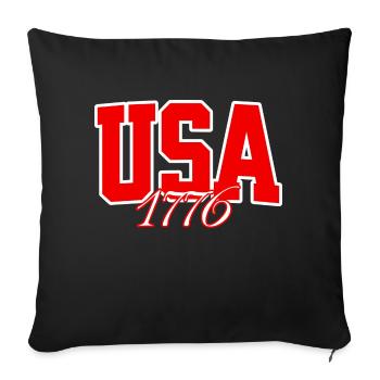 American USA Freedom Justice Fighter Abe 1776 - Sofa pillowcase 17,3'' x 17,3'' (45 x 45 cm) - black - Front