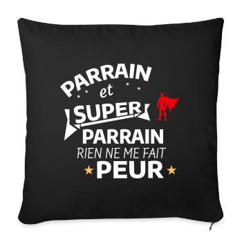 Custom Super Godfather with Caped Heroic - Sofa pillowcase 17,3'' x 17,3'' (45 x 45 cm) - black - Front