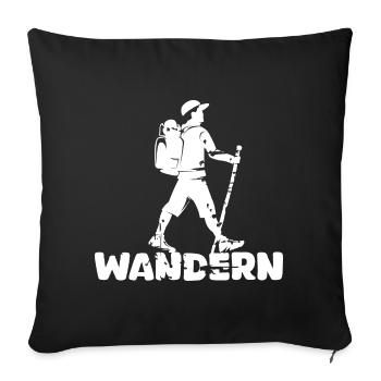 hiking hiker outdoor nature mountains icon logo - Sofa pillowcase 17,3'' x 17,3'' (45 x 45 cm) - black - Front