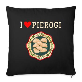 J’adore les dumplings.T-shirt pour un amateur de dumplings - Housse de coussin décorative 45 x 45 cm - noir - Devant