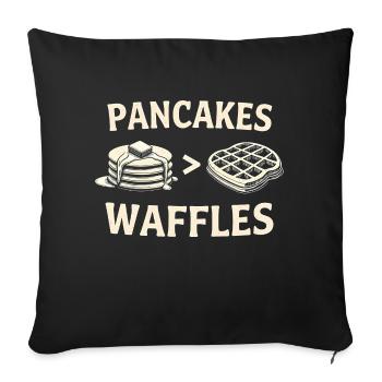 Pfannkuchen über Waffeln - Sofakissenbezug 45 x 45 cm - Schwarz - Vorne
