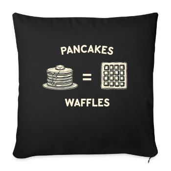 Pfannkuchen und Waffeln - Sofakissenbezug 45 x 45 cm - Schwarz - Vorne