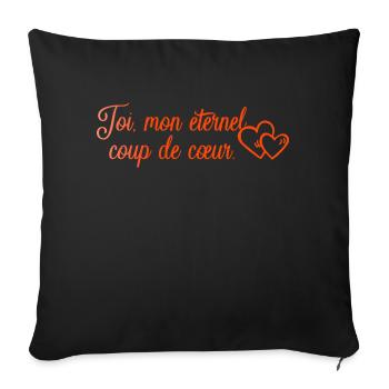 VALENTINES DAY HEART LOVE LOVE ROSE 8 - Sofa pillowcase 17,3'' x 17,3'' (45 x 45 cm) - black - Front