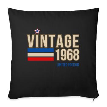 Vintage 1968 limited edition - Sofa pillowcase 17,3'' x 17,3'' (45 x 45 cm) - black - Front