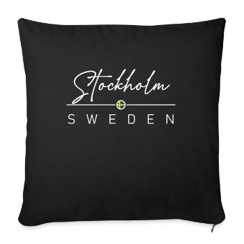 Schweden - Stockholm - Suède - Sverige - Housse de coussin décorative 45 x 45 cm - noir - Devant