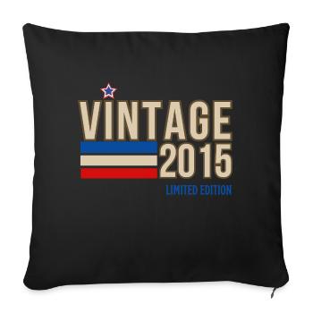 Jahrgang 2015 limitierte Auflage - Sofakissenbezug 45 x 45 cm - Schwarz - Vorne