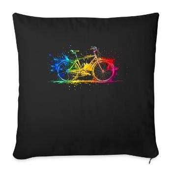 Colorful Bicycle Wheel Cyclist Bicycle Gift - Sofa pillowcase 17,3'' x 17,3'' (45 x 45 cm) - black - Front