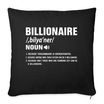 Milliardaire Définition Motif du succès Types - Housse de coussin décorative 45 x 45 cm - noir - Devant