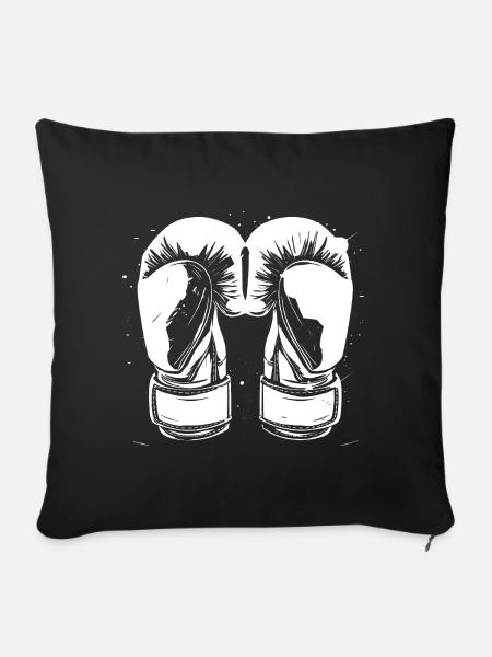 Boxhandschuhe Zeichnung - Sofakissenbezug 45 x 45 cm - Schwarz