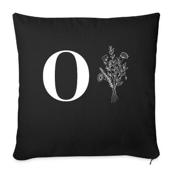 Minimalistische Blumen - Sofakissenbezug 45 x 45 cm - Schwarz - Vorne