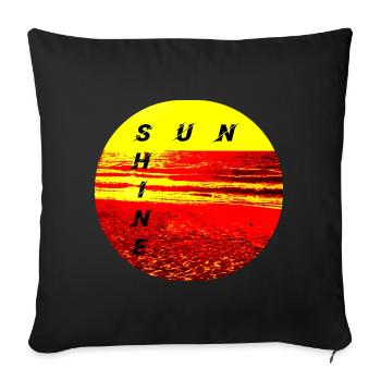 SunShine Fire Sunset Summer Sun Fire - Sofa pillowcase 17,3'' x 17,3'' (45 x 45 cm) - black - Front