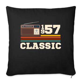 Anniversary 1957 retro classic - Sofa pillowcase 17,3'' x 17,3'' (45 x 45 cm) - black - Front
