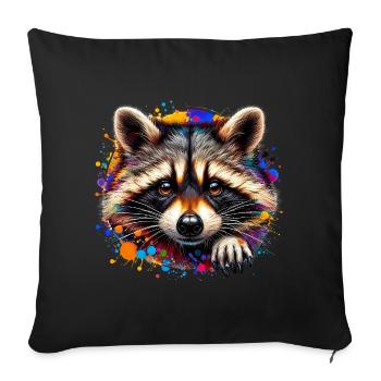 Raccoon - Sofa pillowcase 17,3'' x 17,3'' (45 x 45 cm) - black - Front