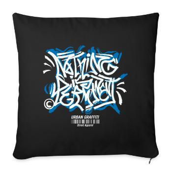 Graffiti urbain streetwear - Housse de coussin décorative 45 x 45 cm - noir - Devant