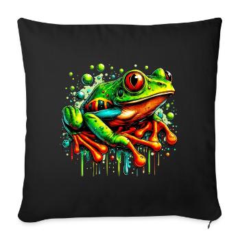 Grenouille - Housse de coussin décorative 45 x 45 cm - noir - Devant