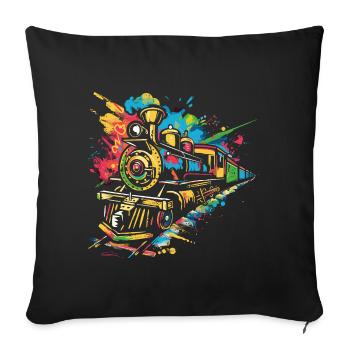 Locomotive Graffiti - Sofa pillowcase 17,3'' x 17,3'' (45 x 45 cm) - black - Front