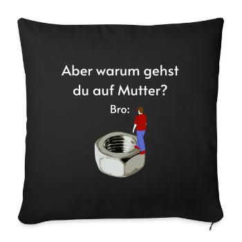 Lustiges Wortspiel - Sofakissenbezug 45 x 45 cm - Schwarz - Vorne