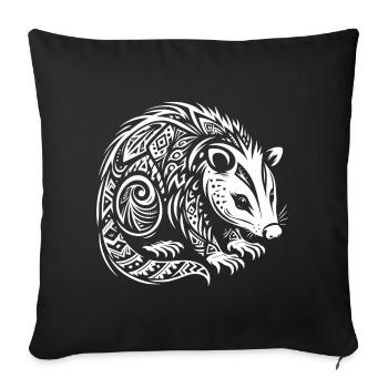Opossum tribal - Housse de coussin décorative 45 x 45 cm - noir - Devant