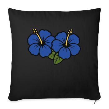 Fleurs d’hibiscus 2 - Housse de coussin décorative 45 x 45 cm - noir - Devant