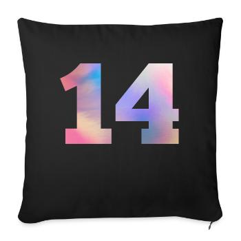Colorful Number 14 - Sofa pillowcase 17,3'' x 17,3'' (45 x 45 cm) - black - Front