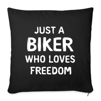 Just a biker - Liberté de la moto - Housse de coussin décorative 45 x 45 cm - noir - Devant