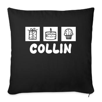 Cadeau pour Collin - Housse de coussin décorative 45 x 45 cm - noir - Devant