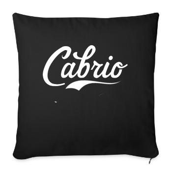cabriolet disant rétro police voiture de style vintage - Housse de coussin décorative 45 x 45 cm - noir - Devant