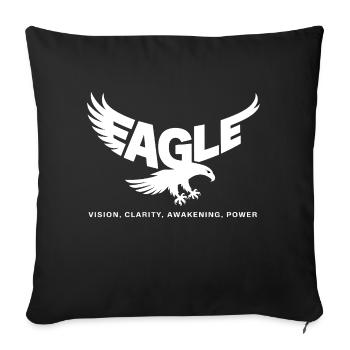 Eagle Power Animal – Conception d’animaux totem spirituels - Housse de coussin décorative 45 x 45 cm - noir - Devant