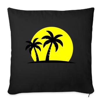 Palm Tree Beach Sunset Holiday - Housse de coussin décorative 45 x 45 cm - noir - Devant