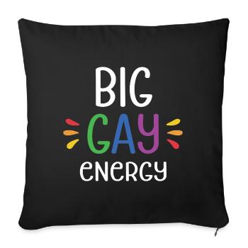 LGBTQ Pride Month - Big Gay Energy - Sofa pillowcase 17,3'' x 17,3'' (45 x 45 cm) - black - Front